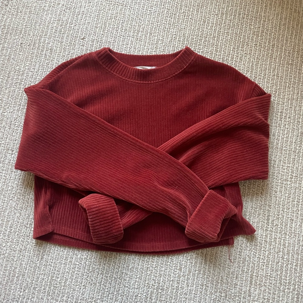 Altar'd State Rich Burgundy Crew Neck Sweater